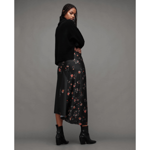 AllSaints Lusia Tanana Floral Print Midi Skirt